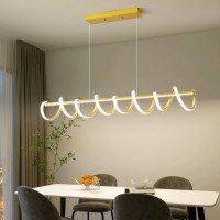 Modern Design Dimmable Desk Linear Pendant Light With Remote Control Dimmable 3 Color Mode Brightness Ceiling Lamp Antiflic