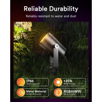 Lumary 56Ft Smart Outdoor Spot Lights Gen2 6 Pack Rgbaiww Color Changing Landscape Lights Work With Alexa Google Assistant L