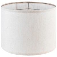 Bamboo Patterned Linen Drum Shaped Lampshades 13 Top X 13 Bottom X 10 High Spider Shaped Modern Off White Desk Lamp Lam