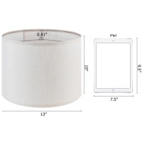 Bamboo Patterned Linen Drum Shaped Lampshades 13 Top X 13 Bottom X 10 High Spider Shaped Modern Off White Desk Lamp Lam