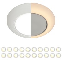 Jullison 6 Inch Led Low Profile Disk Light With Night Light 120Vac 15W 5Cct Color Changing 1000Lm Dimmable Etl Shower Wet