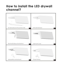 Besseto Plasterin Led Channel 10 Pack 66Ft2 Meter Trim Edge Tile Led Strip Aluminum Channel Trimless Recessed Drywall Alumin