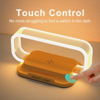 Small Nightstand Lamp With Wireless Charger Cute Bedside Lamp For Bedroom Small Table Lamp Mini Night Light For Boys Girls Tiny