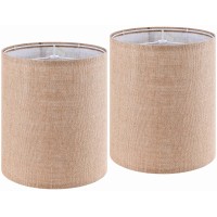 Tall Drum Lamp Shades Set Of 2 Medium Beige Bamboo Knot Linen Textured Lampshade 98Top X 98Bottom X 118Highspider Far