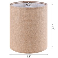 Tall Drum Lamp Shades Set Of 2 Medium Beige Bamboo Knot Linen Textured Lampshade 98Top X 98Bottom X 118Highspider Far