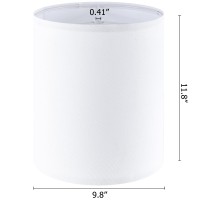 Tall Drum Lamp Shades Set Of 2 Pure White Linen Lamp Shade 98Top X 98Bottom X 118Highspider Medium Modern Lampshade F