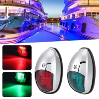 Aqxreight Led Marine Navigation Light Waterproof Green Starboards Red Port Lamp Side Mount 20M Boat Maximum