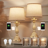 Bupplee Upgraded Touch Lamps For Bedroom Set Of 2 Bedside Table Lamps With 2 Usb Ports Bedroom Lamps With 3 Way Dimmable 23