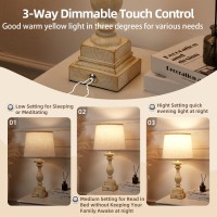 Bupplee Upgraded Touch Lamps For Bedroom Set Of 2 Bedside Table Lamps With 2 Usb Ports Bedroom Lamps With 3 Way Dimmable 23