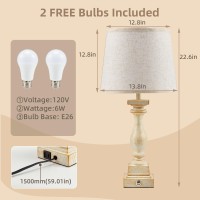 Bupplee Upgraded Touch Lamps For Bedroom Set Of 2 Bedside Table Lamps With 2 Usb Ports Bedroom Lamps With 3 Way Dimmable 23