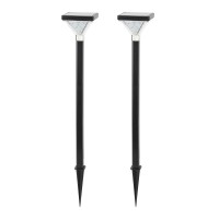 pCrafted from cast aluminum the Gama Sonic Luxor Solar Pathway Lights Set of 2 boast a contemporary and sleek aesthetic enhancing the visual appeal of your outdoor spacesp