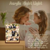 Personalized Night Light With Acrylic Plaque Custom Picture Light Frame Customizable Light Up Picture Frame With Photo Collage Text- Mothers Day Gifts For Mum Mummy Nan Grandma Valentines Day Gifts