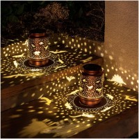 Dinosaur Solar Lanterns Outdoor Waterproof Hanging Solar Lights Dinosaur Gifts For Women Men Metal Decorative Led Dinosaur Lante