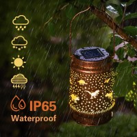 Dinosaur Solar Lanterns Outdoor Waterproof Hanging Solar Lights Dinosaur Gifts For Women Men Metal Decorative Led Dinosaur Lante