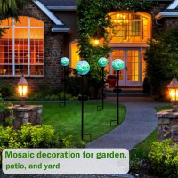 Solar Outdoor Decorative Lights Color Swirl Solar Garden Stake Glaze Glass Led Solar Garden Globe Lights Outdoor Decorative Ligh