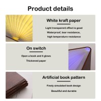 Folding Starlight Projection Book Lamp, Portable Wooden Projection Bedside Lamp, Creative Wooden Table Lamp For Home, Office, Library, Patio And Party Lighting