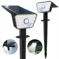 Solar Lights Outdoor Waterproof Ip 67 Motion Sensor Outdoor Lights Solar Landscape Lighting Cold White 7000K Solar Garden Lights