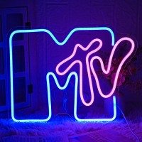 Lmsignly Music Neon Sign For Wall Decor Music Neon Light Up Sign Music Neon Light Blue Letter Led Neon Sign For Bedroom Music Ro