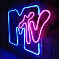 Lmsignly Music Neon Sign For Wall Decor Music Neon Light Up Sign Music Neon Light Blue Letter Led Neon Sign For Bedroom Music Ro