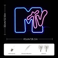 Lmsignly Music Neon Sign For Wall Decor Music Neon Light Up Sign Music Neon Light Blue Letter Led Neon Sign For Bedroom Music Ro