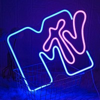 Lmsignly Music Neon Sign For Wall Decor Music Neon Light Up Sign Music Neon Light Blue Letter Led Neon Sign For Bedroom Music Ro