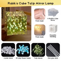 Tulip Night Light Led Decorative Nights Lamp For Bedroom Handmade Diy Magic Cube Tulips Flower Table Lamp And Mirror 2 In 1 21 F