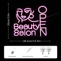 Lmsignly Beauty Salon Open Neon Sign Salon Neon Light Beauty Salon Led Light Open Neon Light Up Sign For Beauty Salon Nails Stud