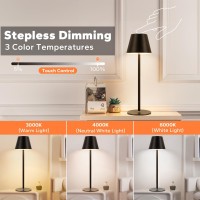 Cordless Table Lamp Rechargeable Led Night Light 3 Color Stepless Dimmable Desk Lamp Minimalist Portable Table Lamp Battery