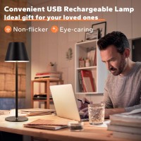 Cordless Table Lamp Rechargeable Led Night Light 3 Color Stepless Dimmable Desk Lamp Minimalist Portable Table Lamp Battery