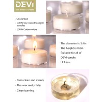 Devi Soy Wax Tea Lights Candles 100 Pack Paraffinfree Soy Tealight Candles Bulk4 Hours Long Burning Unscented White Small Te