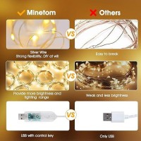 Minetom Curtain Lights 300 Led Dimmable Fairy Lights With Remote And Timer 8 Modes Usb Powered String Lights For Room Wall Pa