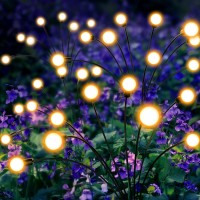 Urago Super Bright Solar Powered Firefly Lights High Flexibility Starburst Swaying Vibrant Garden Lights Outdoor Waterproof 8