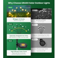 Urago Solar Garden Lights New Upgraded 6 Pack Solar Firefly Lights Sway By Wind Solar Outdoor Lights Waterproof High Flexibi