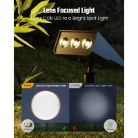 Superdanny Solar Spot Lights Outdoor Warmwhite Light 4 Modes Bright Outside Solar Lights Ip65 Waterproof Landscape Spotlights