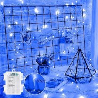 Minetom Outdoor String Lights Battery Operated 17Ft 50 Led Battery Powered Fairy String Lights With Timer 8 Modes Waterproof