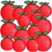 Feifeiya 18 Pcs Red Apple Classroom Decorations Apple Paper Lanterns Hanging Back To School Decorations For Birthday Supplies10