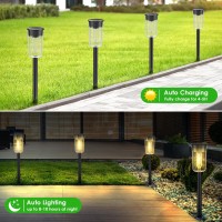 Visflair 8 Pack Solar Pathway Lights Solar Lights Outdoor Waterproof Solar Garden Stake Lights For Outside Yard Landscape Path