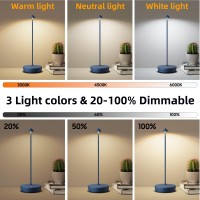 Hblamp 2 Pack Cordless Table Lamp Rechargeable 6000Mah Battery Operated Led Table Light Portable Waterproof Touch Dimmable Tab