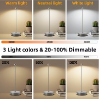 Hblamp 2 Pack Cordless Table Lamp Rechargeable 6000Mah Battery Operated Led Table Light Portable Waterproof Touch Dimmable Tab