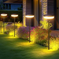 Letmy Solar Garden Lights 6 Pack 40Lm Bright Solar Lights Outdoor Up To 14Hrs 31 Tall Solar Pathway Lights Outdoor Waterpro