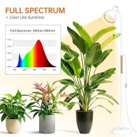 Bstrip Floor Grow Lights For Indoor Plants Full Spectrum 3000K Led Grow Light With Stand 20W White Floor Lamp Tall Plant Light