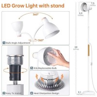 Bstrip Floor Grow Lights For Indoor Plants Full Spectrum 3000K Led Grow Light With Stand 20W White Floor Lamp Tall Plant Light