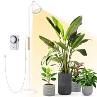 Bstrip Floor Grow Lights For Indoor Plants Full Spectrum 3000K Led Grow Light With Stand 20W White Floor Lamp Tall Plant Light