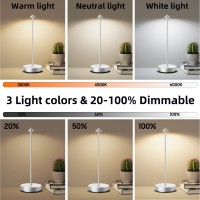 Hblamp 2 Pack Cordless Table Lamp Rechargeable 6000Mah Battery Operated Led Table Light Portable Waterproof Touch Dimmable Tab