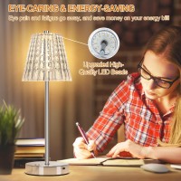 Dimmable Crystal Table Lamp 3 Color 2700K4000K6000K Adjustable Battery Operated Wireless Led Desk Lamp Classic Portable N