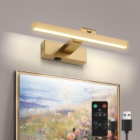 Picture Lights For Wall Dimmable Wireless Picture Lights For Paintings Led Wall Light Fixtures Adjustable Gold Wall Sconce With