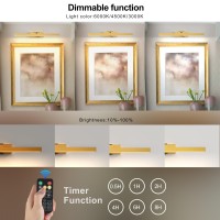 Picture Lights For Wall Dimmable Wireless Picture Lights For Paintings Led Wall Light Fixtures Adjustable Gold Wall Sconce With