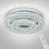 197 Crystal Ceiling Light Fixture Bedroom Chandelier Ceiling Light Led Flush Mount Chandelier For Dining Room Hallway20In Tw