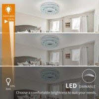 197 Crystal Ceiling Light Fixture Bedroom Chandelier Ceiling Light Led Flush Mount Chandelier For Dining Room Hallway20In Tw