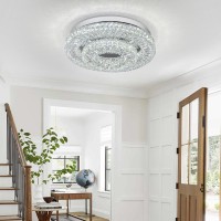 197 Crystal Ceiling Light Fixture Bedroom Chandelier Ceiling Light Led Flush Mount Chandelier For Dining Room Hallway20In Tw